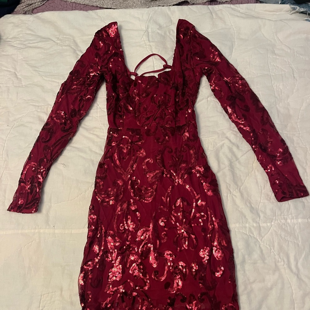 Elegant Red Sequin Dress